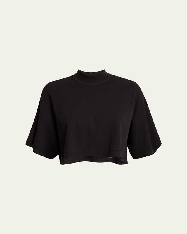 High-Neck Cropped T-Shirt